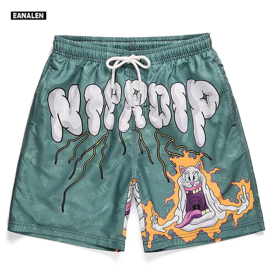 Men's graphic street Cloud Letter Basketball Shorts