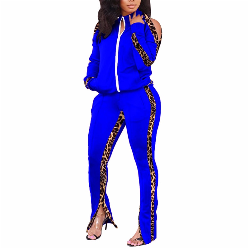 Womens Winter Ladies Casual Sportswear Zipper Striped Tracksuit