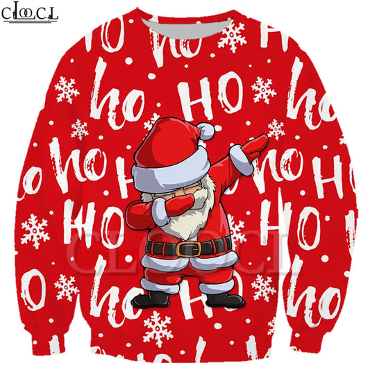 Unisex CLOOCL Christmas Dabbing Santa Claus 3D Printed Long Sleeve