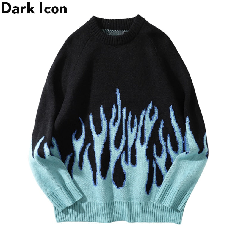 Men's DARK ICON Blue Flame Sweater