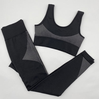 Gym Set Women Seamless Yoga Set Fitness Women Sport Set Workout Gym Clothing 2 Piece Sport Suit Women Sports Bras Leggings Women