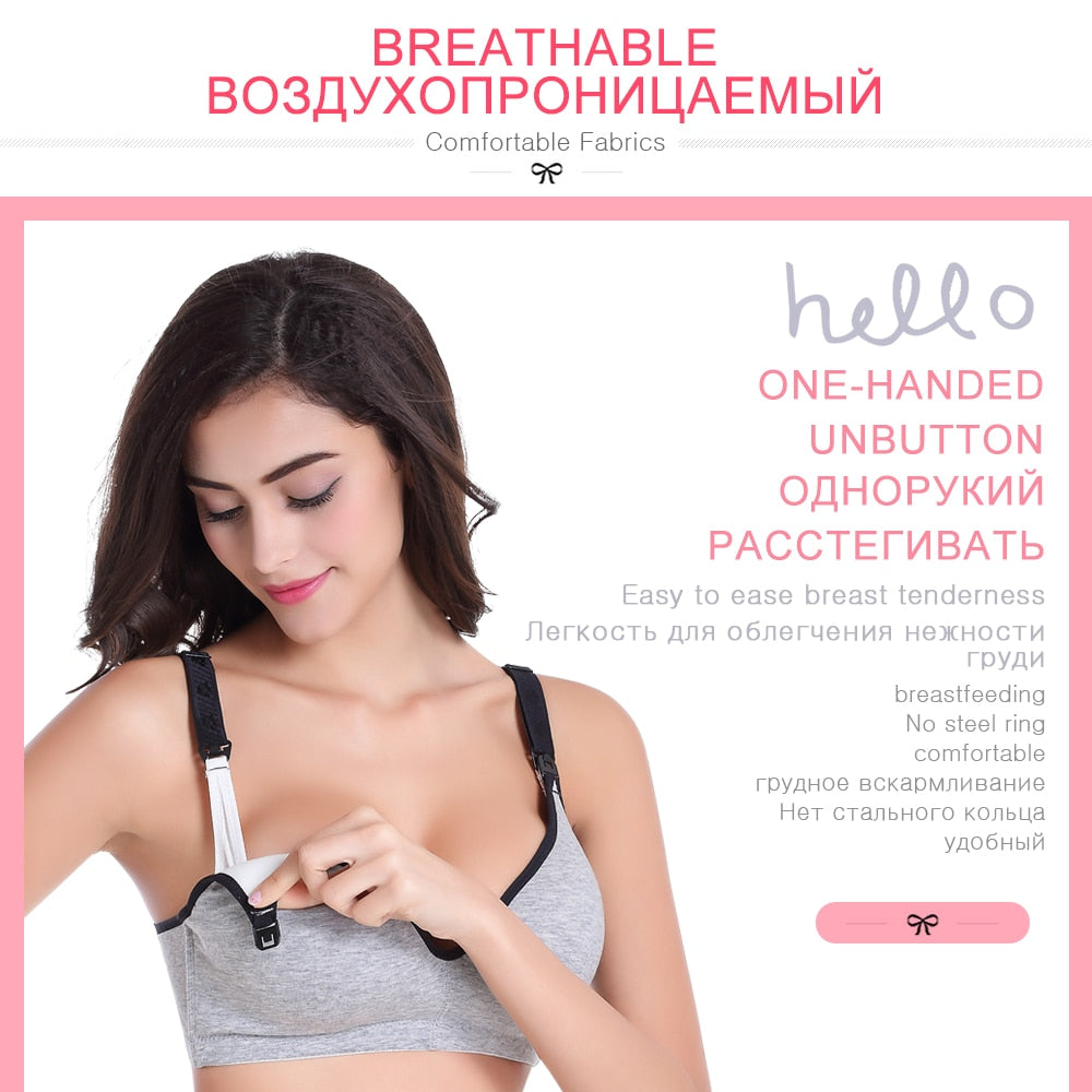 Cotton Maternity Nursing Bras Set Pregnant Breastfeeding Pregnancy Women Underwear Breast Feeding Bra soutien gorge allaitement