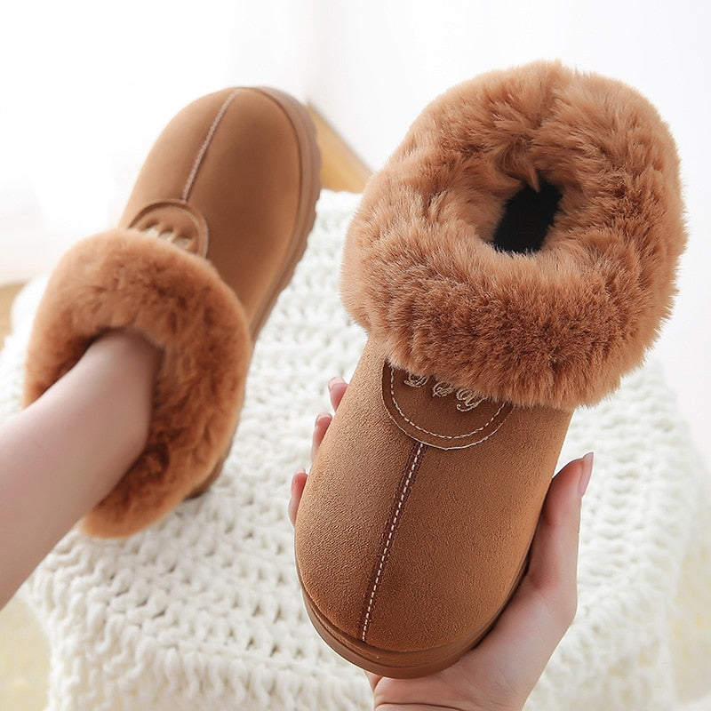 Woman/Men Fox Fur Winter Warm Shoes