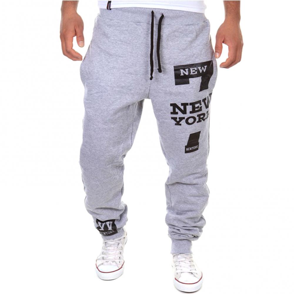 Men Casual Jogger Number 7 Printed Letter Drawstring Sweatpants