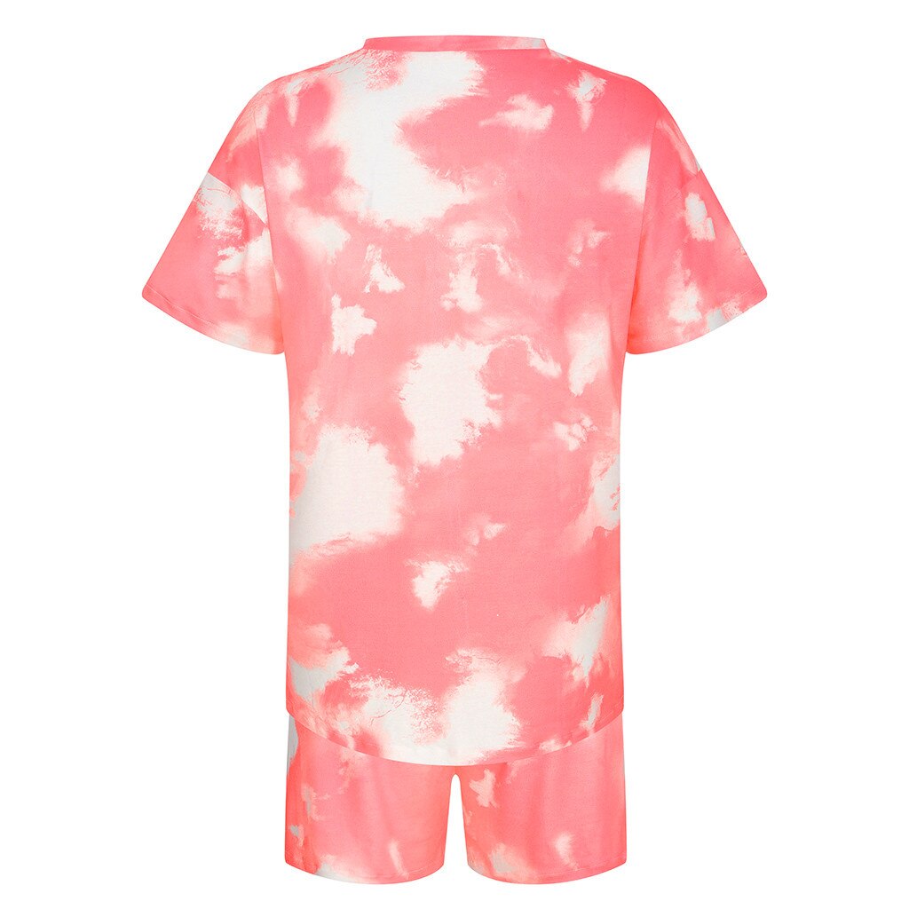 Mens Tie-Dye Print Leisure Male 2 Piece Outfit