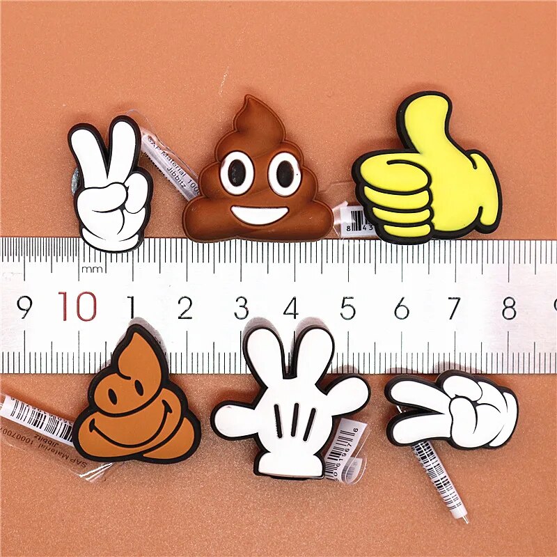 1pcs Emojis/Gestures Decoration Croc Charms