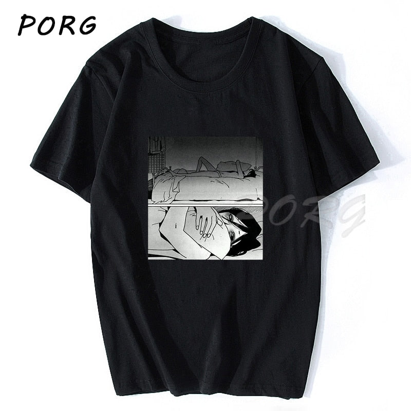 Men's Sad Retro Anime Crying Eyes Vaporwave T-Shirt