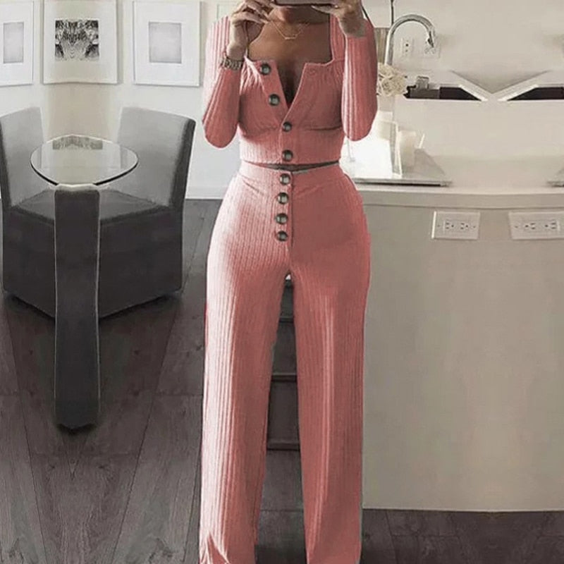 Women's Ribbed 2 Two Piece Set