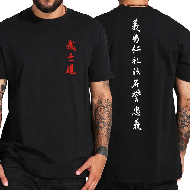 Men's Zhongyi T Shirt Cool Japanese Front Back Print