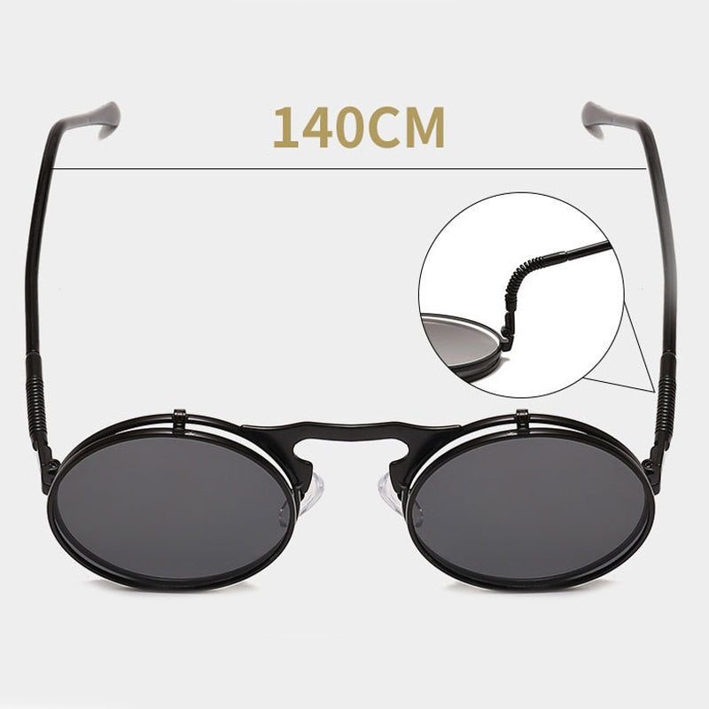 Unisex Fashion Flip Up Steampunk Sunglasses