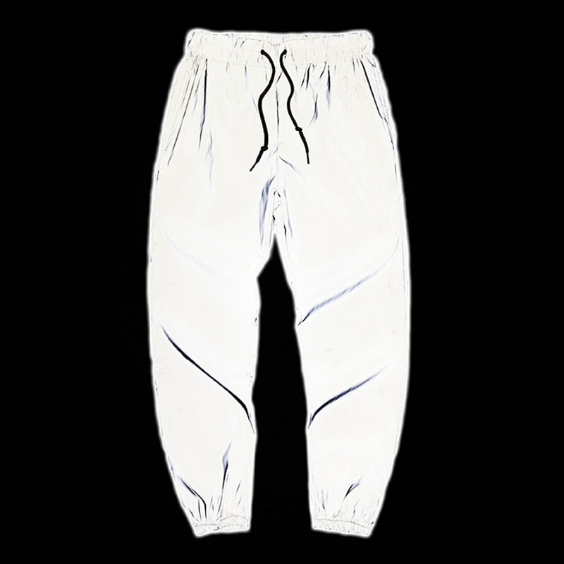 Mens Night Reflective casual fashion Elastic Jogger sweatpants