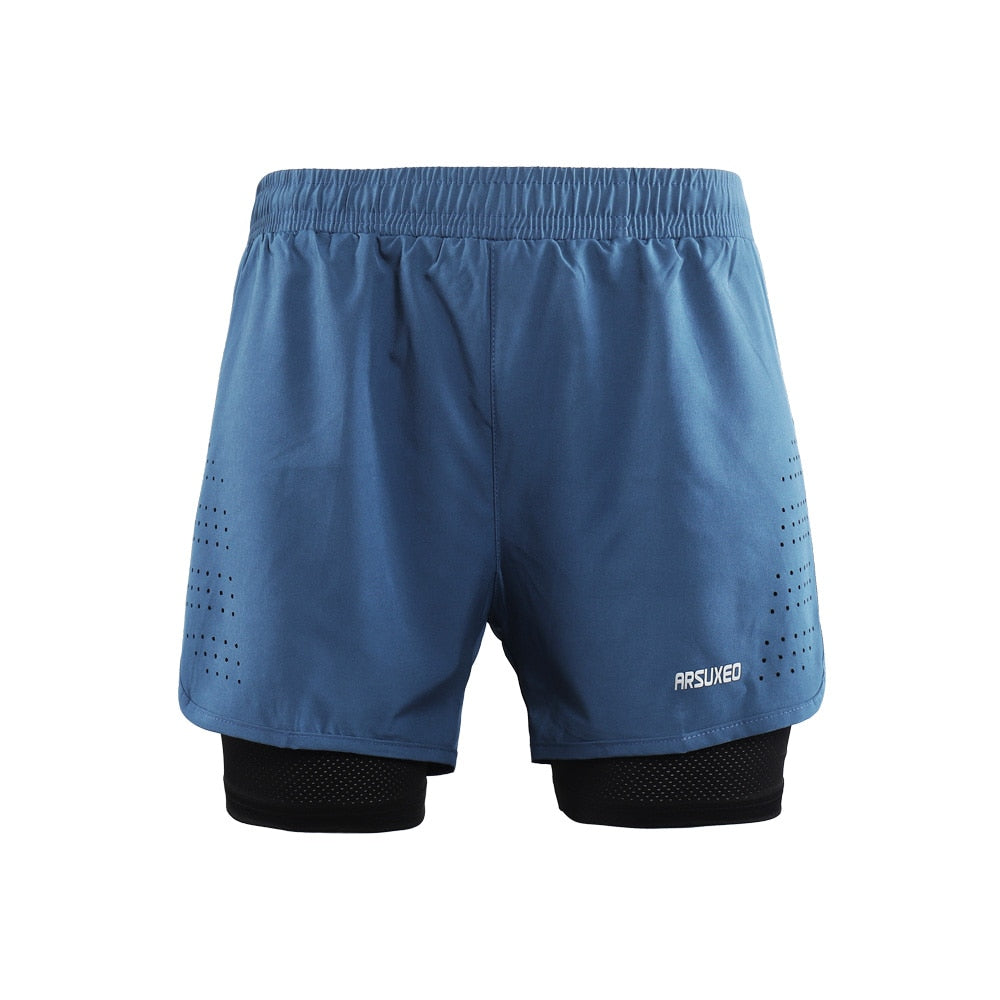 ARSUXEO Men's Running Shorts 2 in 1