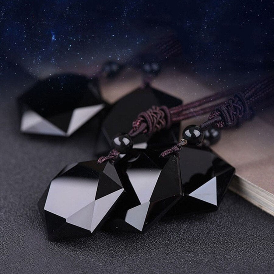 Natural Energy Stone Necklaces for Women Black Obsidian Pendants