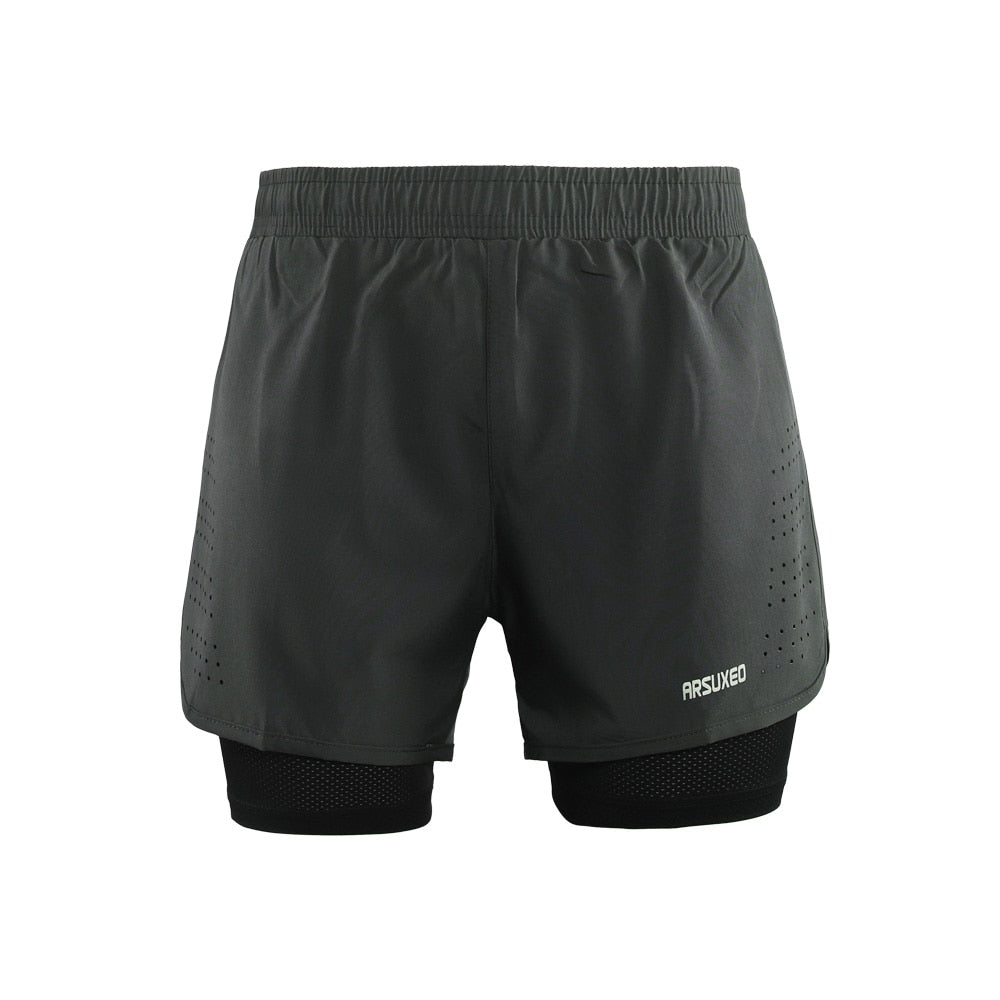 ARSUXEO Men's Running Shorts 2 in 1