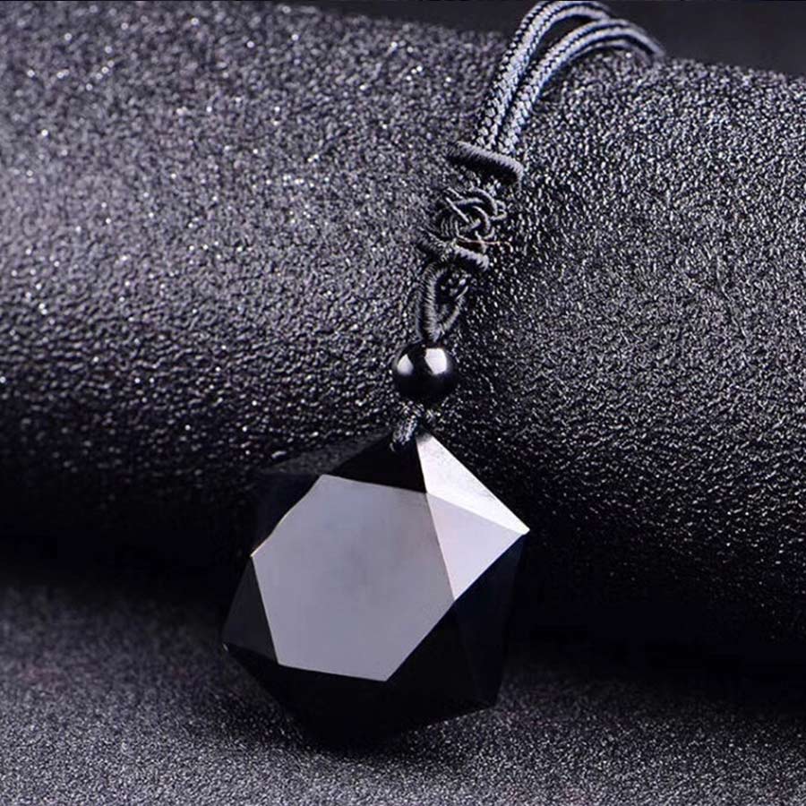 Natural Energy Stone Necklaces for Women Black Obsidian Pendants