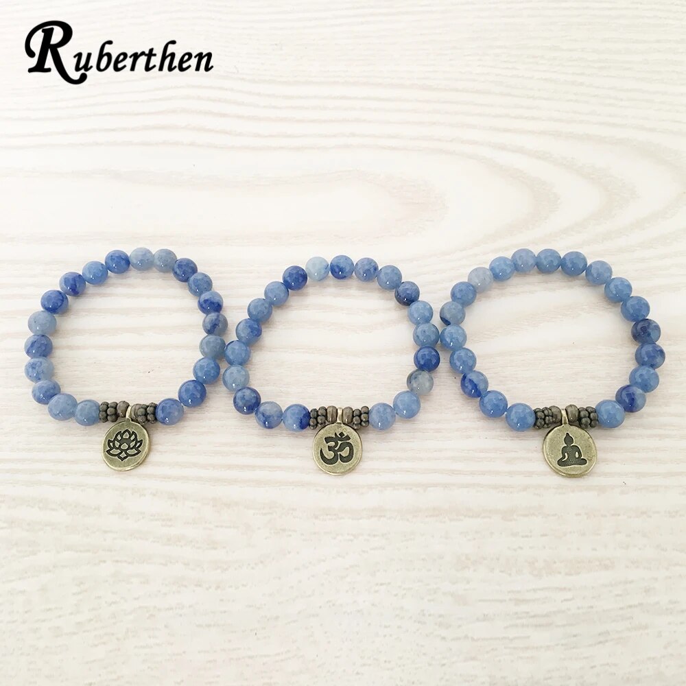 Ruberthen High Quality Handmade Bracelet Blue Aventurine Bracelet