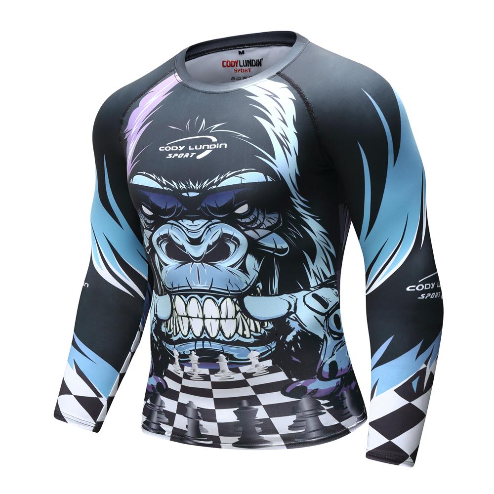 Mens Summer 3D orangutan Compression Jiu Jitsu