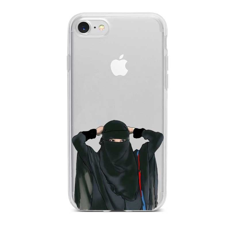 Muslim Islamic Gril Eyes Arabic Hijab Girl silicone soft TPU Phone Case For iPhone