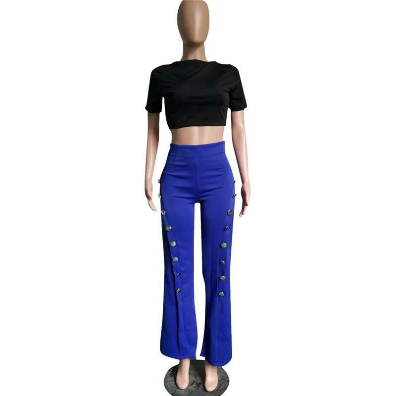 Womens Doyerl Stack Overlapping Wide Leg Pants