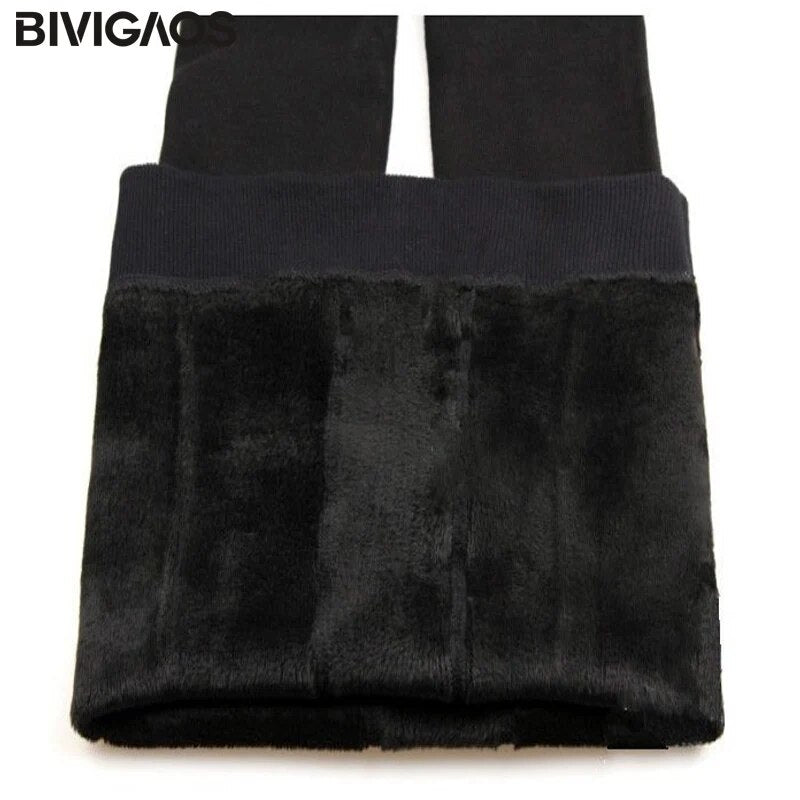 Womens BIVIGAOS Warm Thicken Bright Velvet Leggings