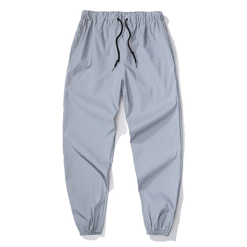 Mens Night Reflective casual fashion Elastic Jogger sweatpants