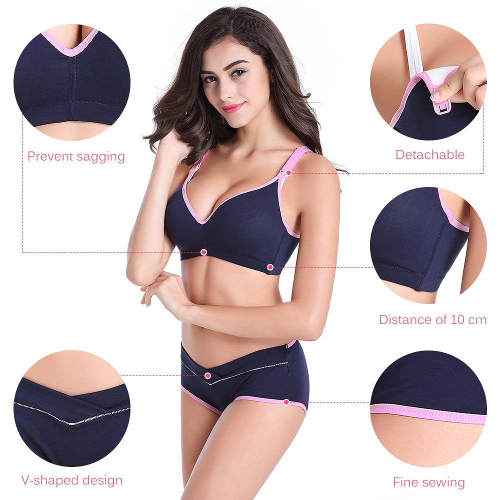 Cotton Maternity Nursing Bras Set Pregnant Breastfeeding Pregnancy Women Underwear Breast Feeding Bra soutien gorge allaitement