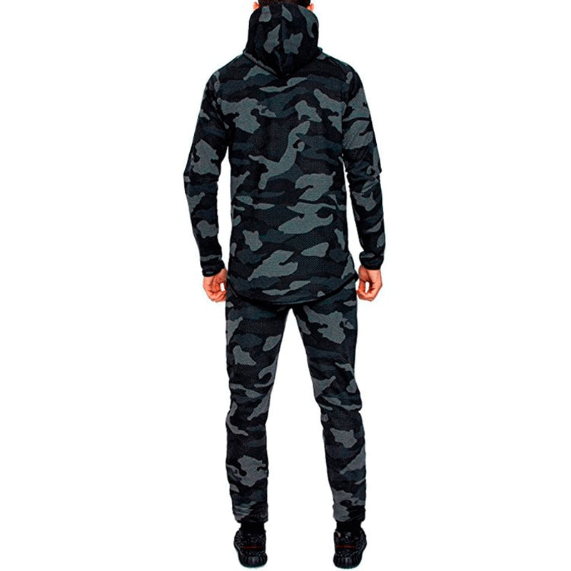 Mens SpringTrack Suit Fashion Hoodies Sweatshirt Camouflage Sportswear