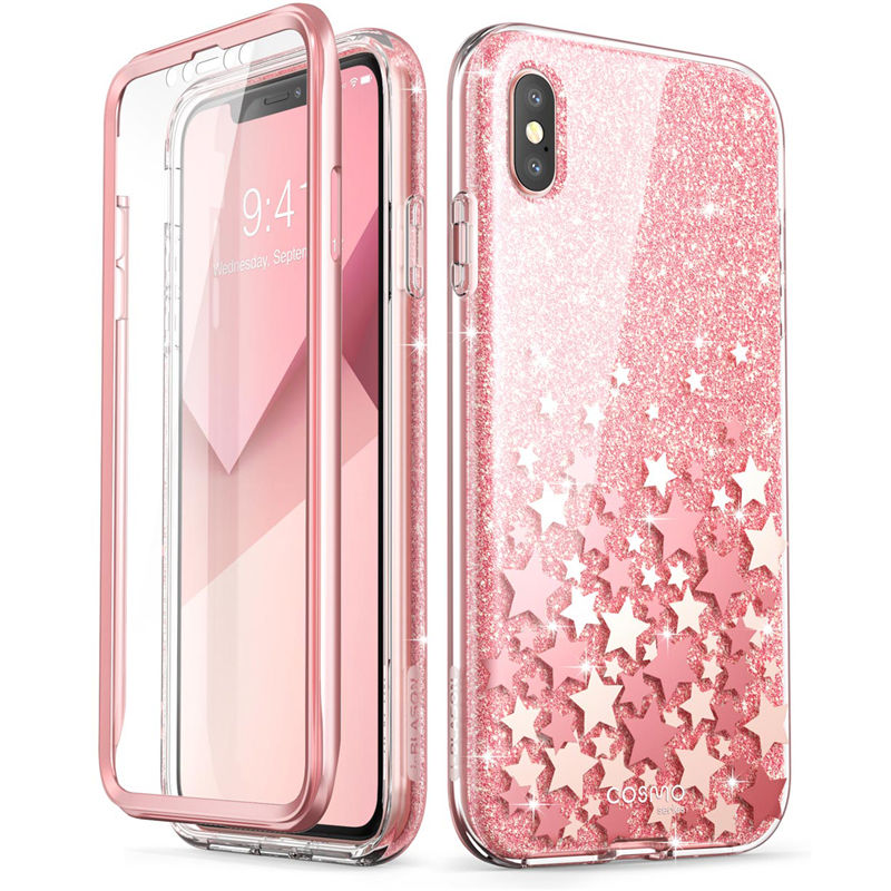 I-BLASON Cosmo Series Full-Body Shinning Glitter Marble Bumper Case WITH Built-in Screen Protector For iPhone