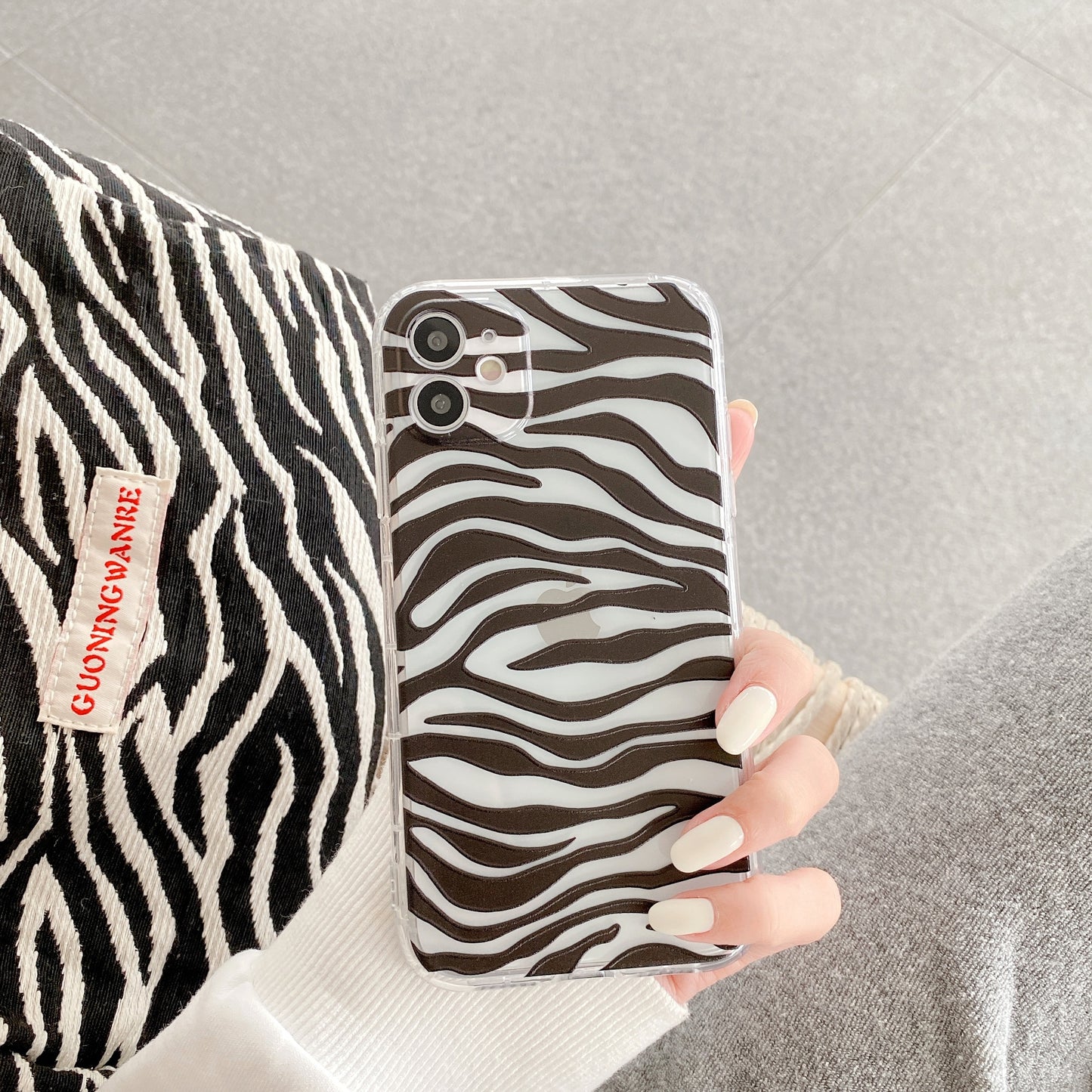 INS zebra cow partern phone case for iphone