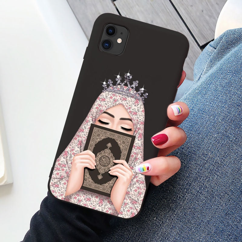 Woman Crown hijab Face Muslim Islamic beautiful Cases for iPhone