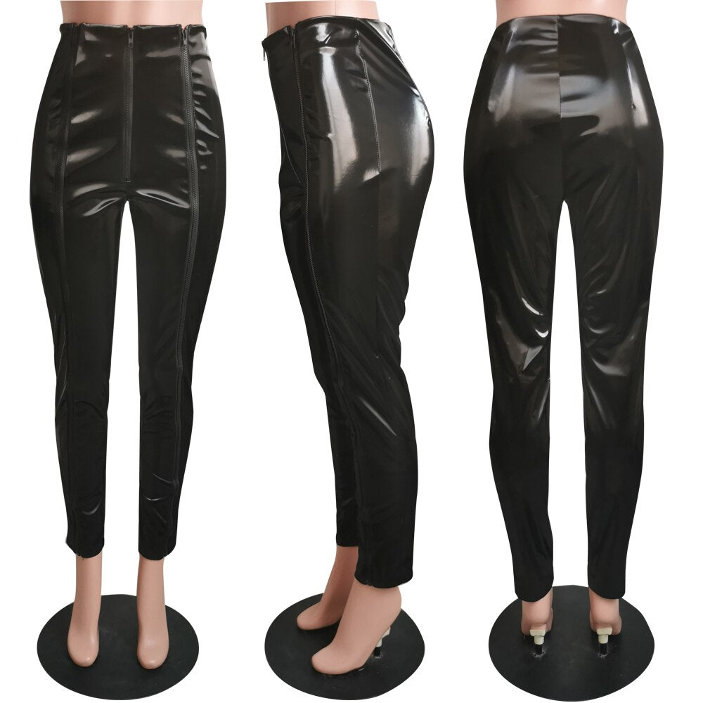 Casual Women Pants PU leather Pants Women Skinny