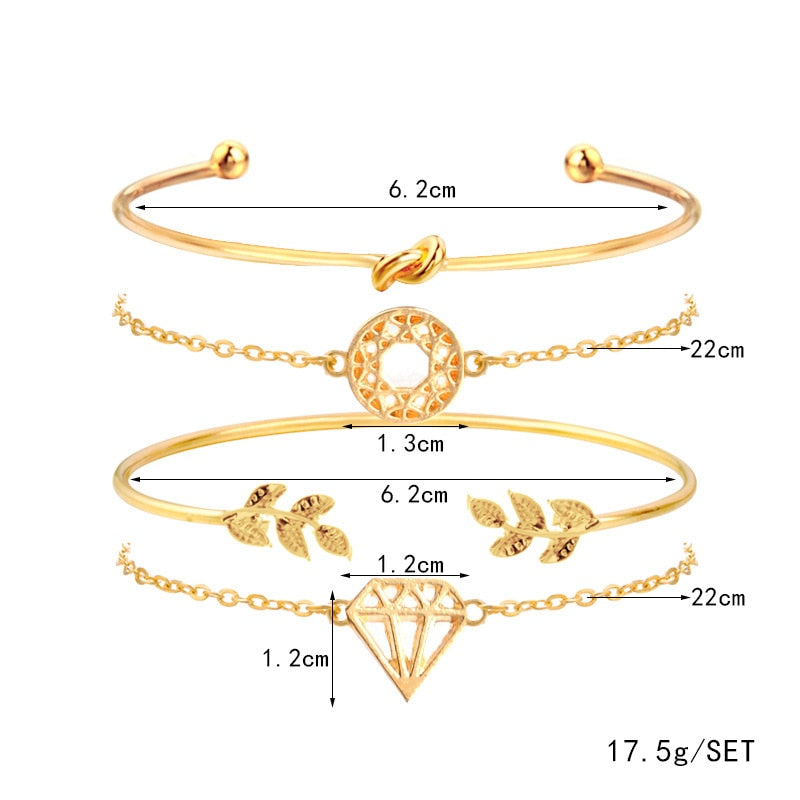 YADA Gifts Fashion Gold Leaves Bracelets&Bangles For Women