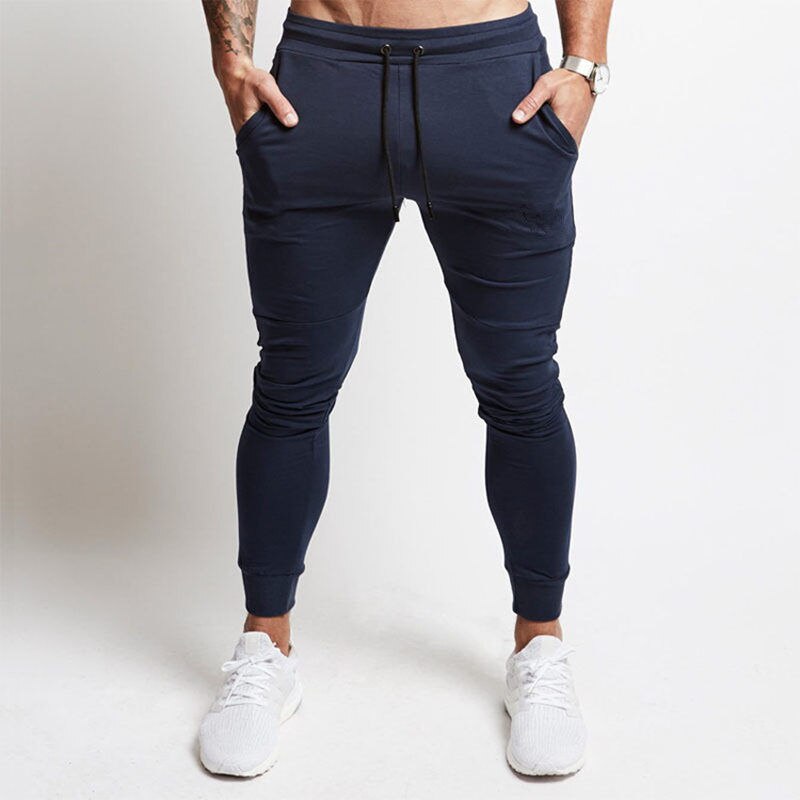 Men Jogger Sweatpants Gyms Fitness Bodybuilding Workout Cotton Trousers Sportswear