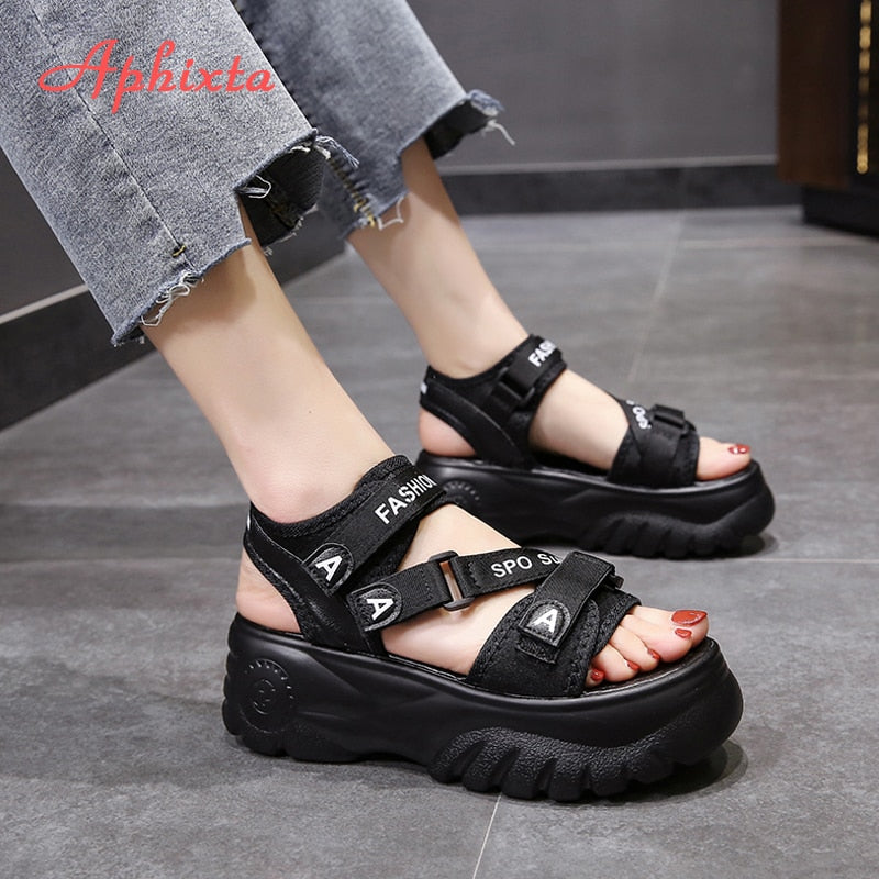 Women Aphixta Platform Hook & Loop casual Sandals