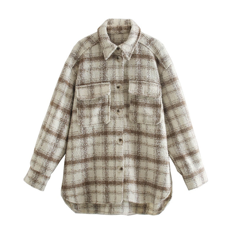 Evfer Plaid Thick Coats