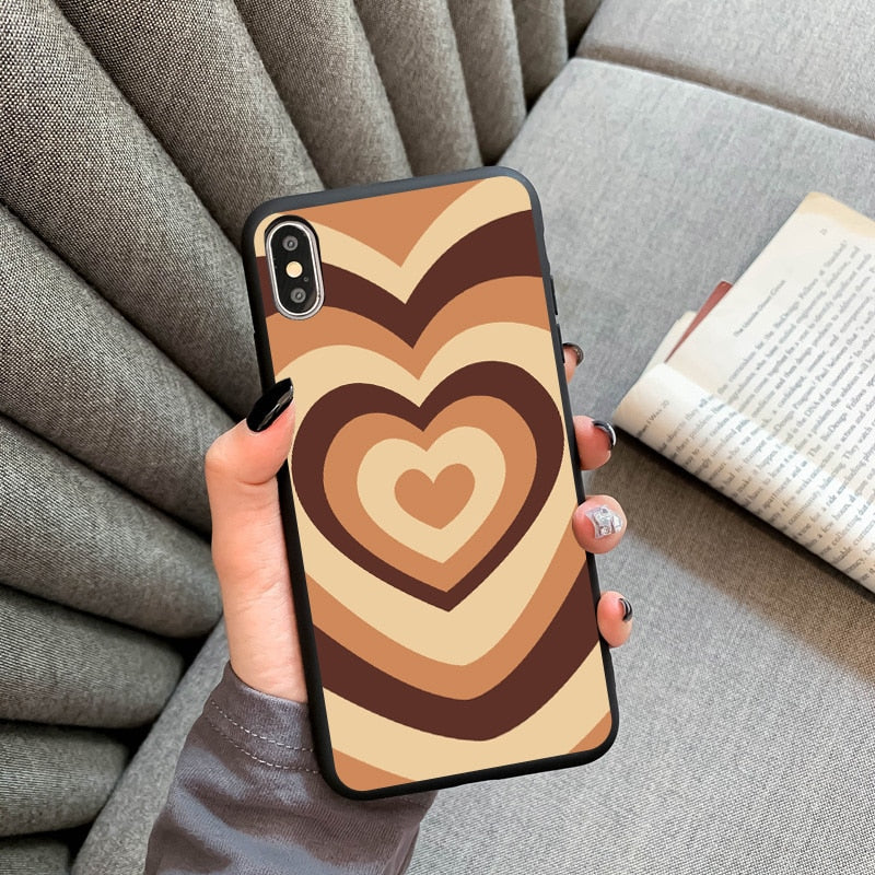 Cute Hot rainbow Heart shape Love soft silicon phone case For iphone