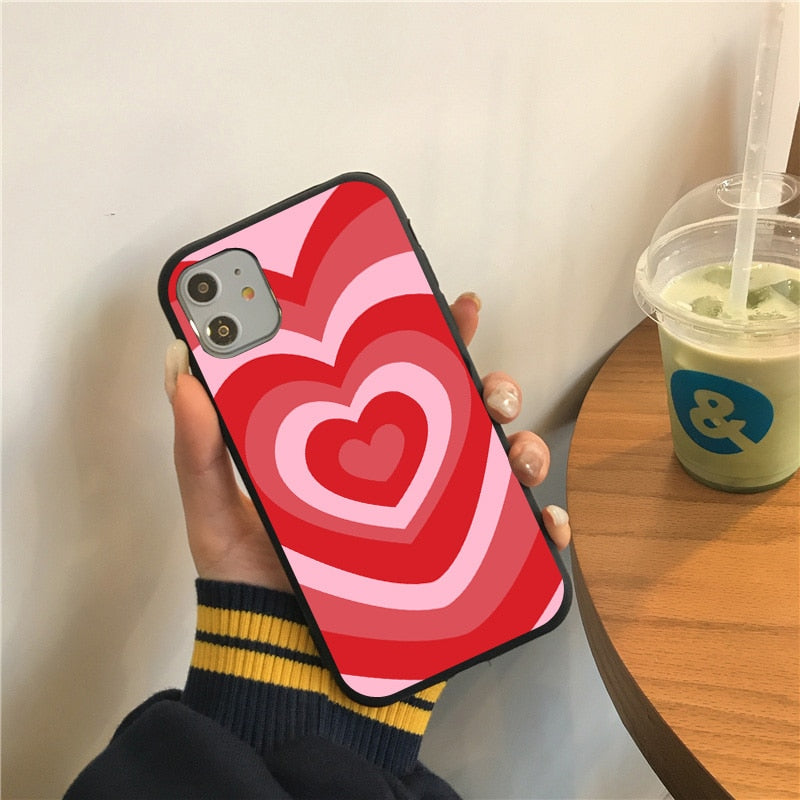 Cute Hot rainbow Heart shape Love soft silicon phone case For iphone