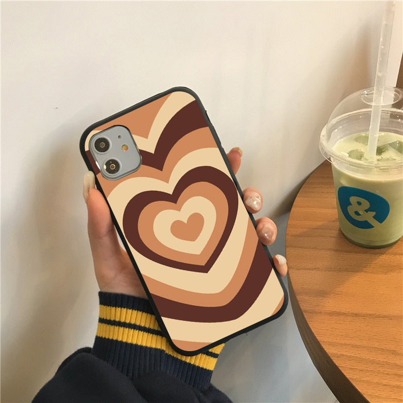 Cute Hot rainbow Heart shape Love soft silicon phone case For iphone