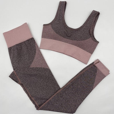 Gym Set Women Seamless Yoga Set Fitness Women Sport Set Workout Gym Clothing 2 Piece Sport Suit Women Sports Bras Leggings Women