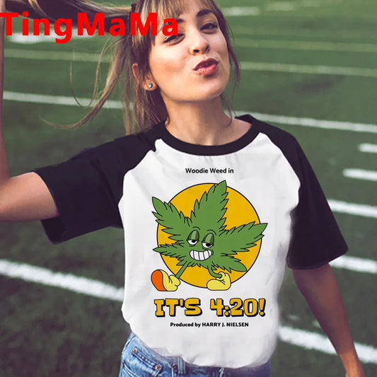 Womens Marijuana Harajuku Bong T-shirts