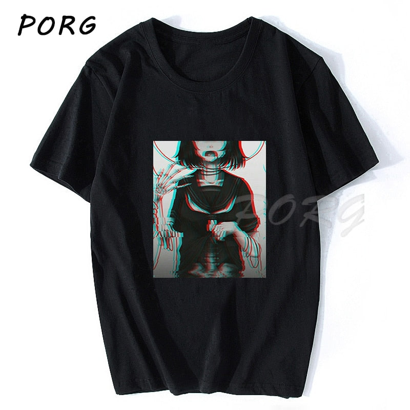 Men's Sad Retro Anime Crying Eyes Vaporwave T-Shirt