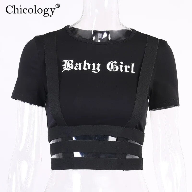 Womens Chicology Gothic Crop Top T-Shirt