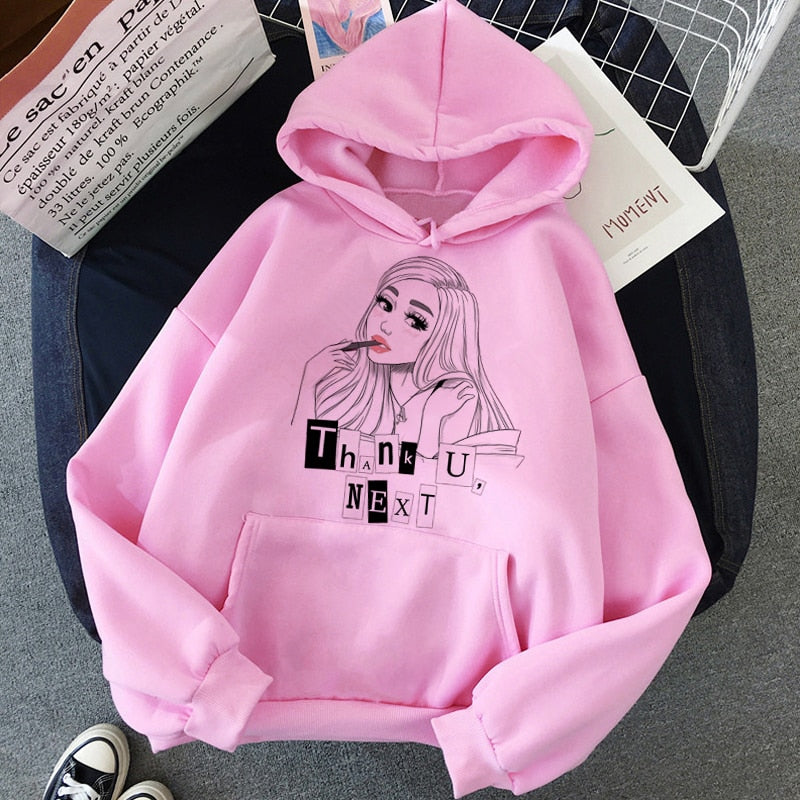 Women's Ariana Grande Thank You Next Harajuku Graphic Hoodie W