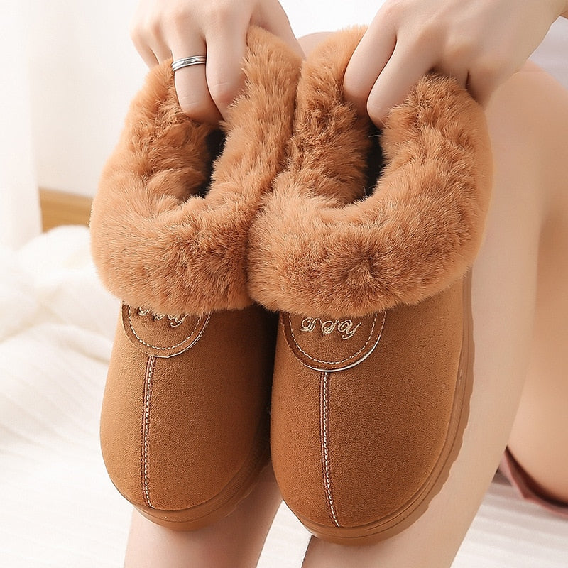 Woman/Men Fox Fur Winter Warm Shoes