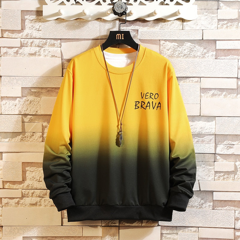 Men Sweatshirts Fashion Gradient Sweaters