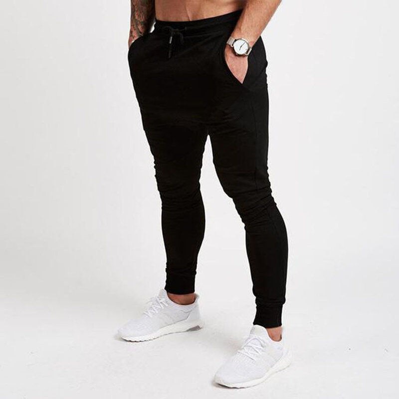 Men Jogger Sweatpants Gyms Fitness Bodybuilding Workout Cotton Trousers Sportswear