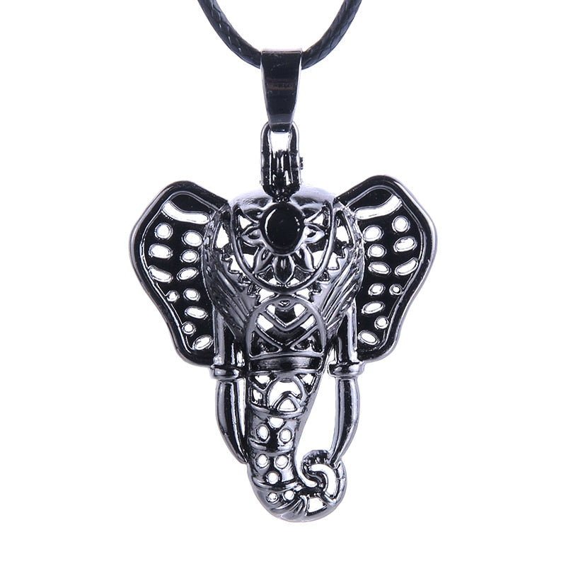 Womens Silver Elephant Pendant Necklace