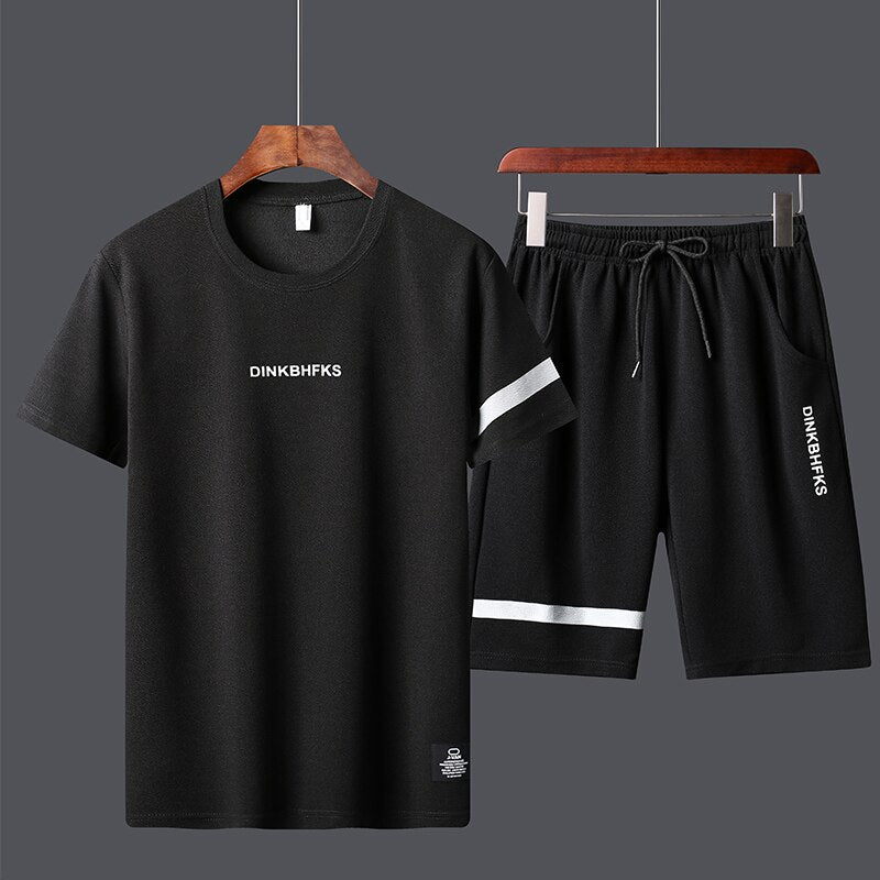 Men's T-shirts Shorts Sets Polyester Fashion Printed Outwear