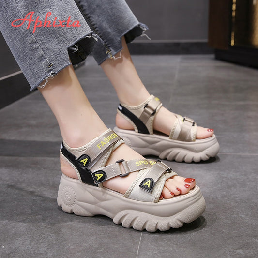 Women Aphixta Platform Hook & Loop casual Sandals