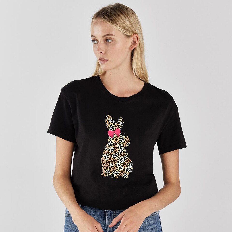 Women Lips Leopard Print labios T-shirt